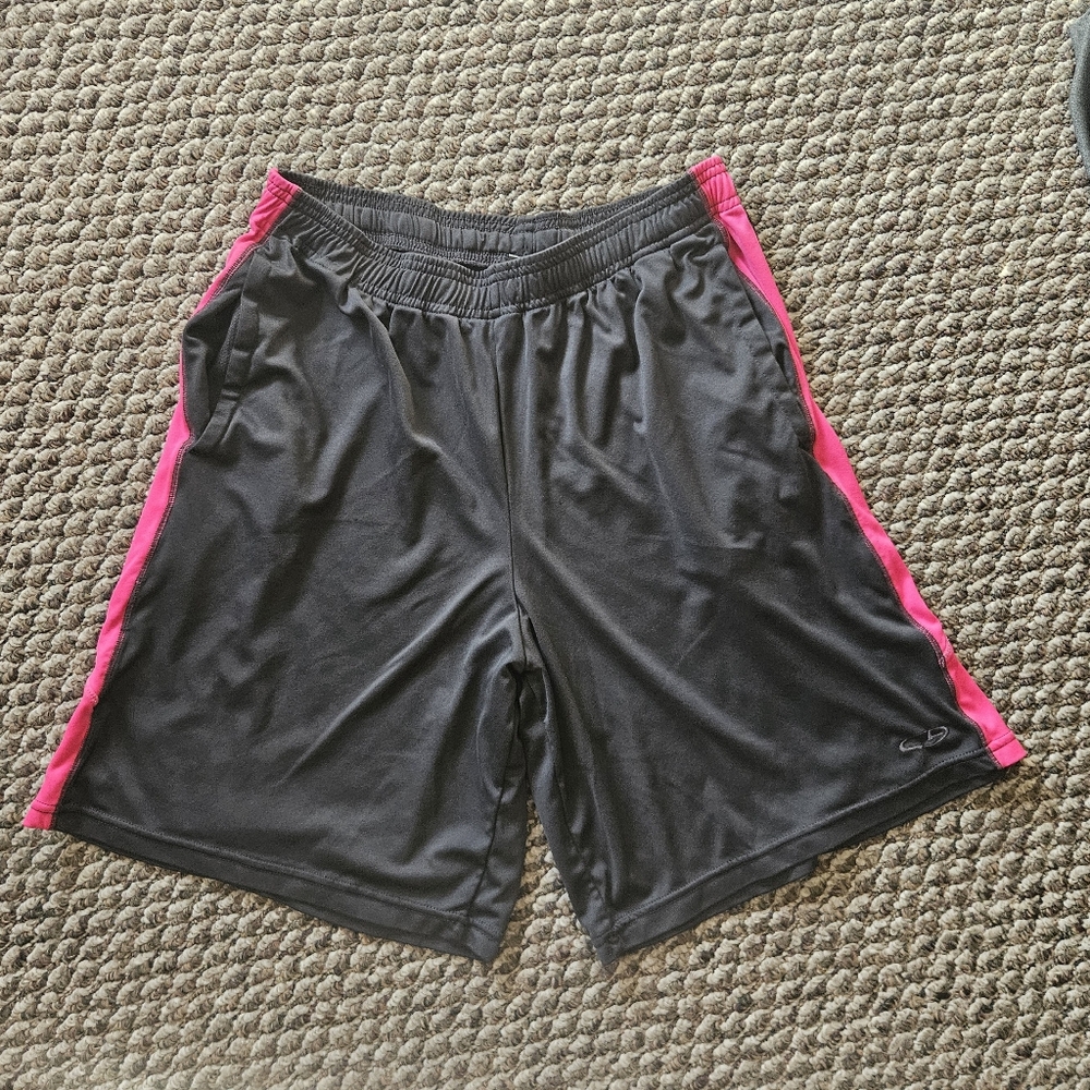 men's gray and pink C9 by champion basketball shorts